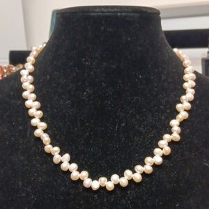 Peach Fresh Water Pearl Bubble Necklace in 18K Vermeil Yellow Gold Over 925